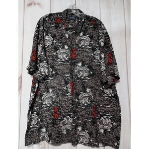 Puritan Shirt Men's Extra Large Button Front Chinese Graphic Light Weight Dragon
